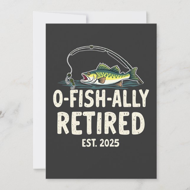 Offishally Retrött Est. 2025 Pension Fisher Pappa Inbjudningar (Framsida)