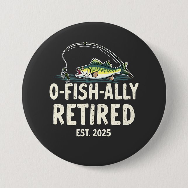 Offishally Retrött Est. 2025 Pension Fisher Pappa Knapp (Framsida)