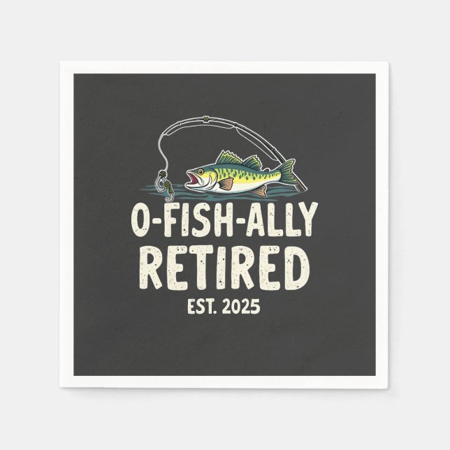 Offishally Retrött Est. 2025 Pension Fisher Pappa Pappersservett (Framsidan)