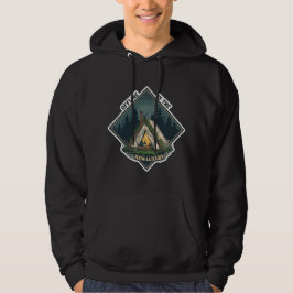 Offline Är Den Nya Lyxen Retro Camping Hoodie