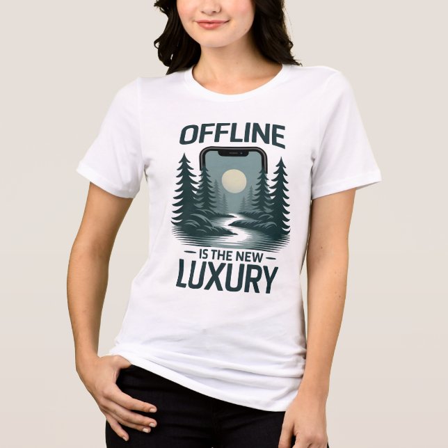Offline är lyx | Minimalistisk registrering T Shirt (Framsida)