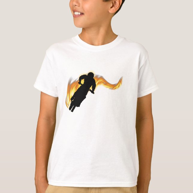 Offline Dirt Bike med Flames T Shirt (Framsida)