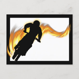 Offline Dirt Bike med Flames Vykort