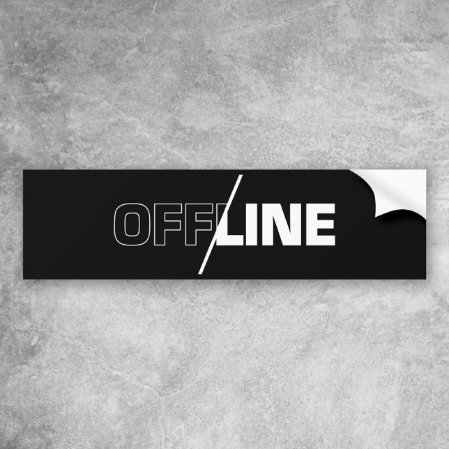 Offline | Geek Humor Bumper Sticker Bildekal (Skapare uppladdad)