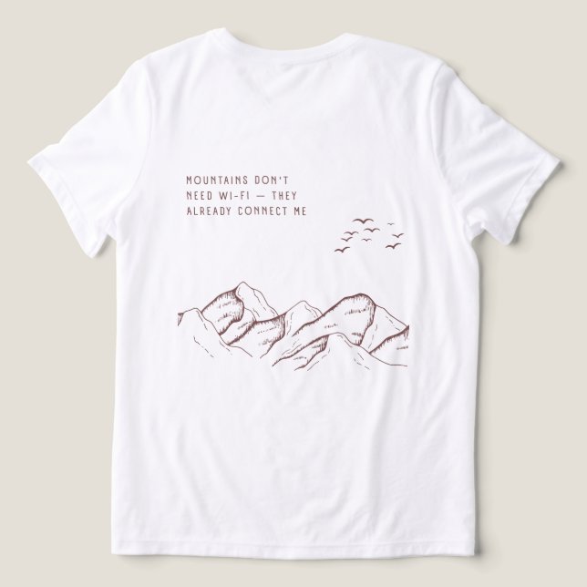 Offline in the Mountains – Digital Detox T Shirt (Design baksida )