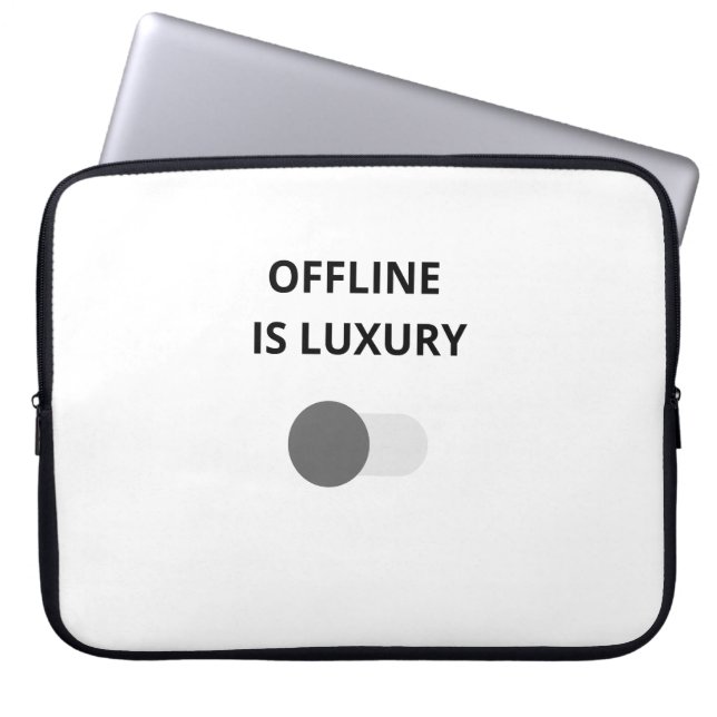 Offline Is Luxury Minimalist Laptop Sleeve – Moder (Framsidan)