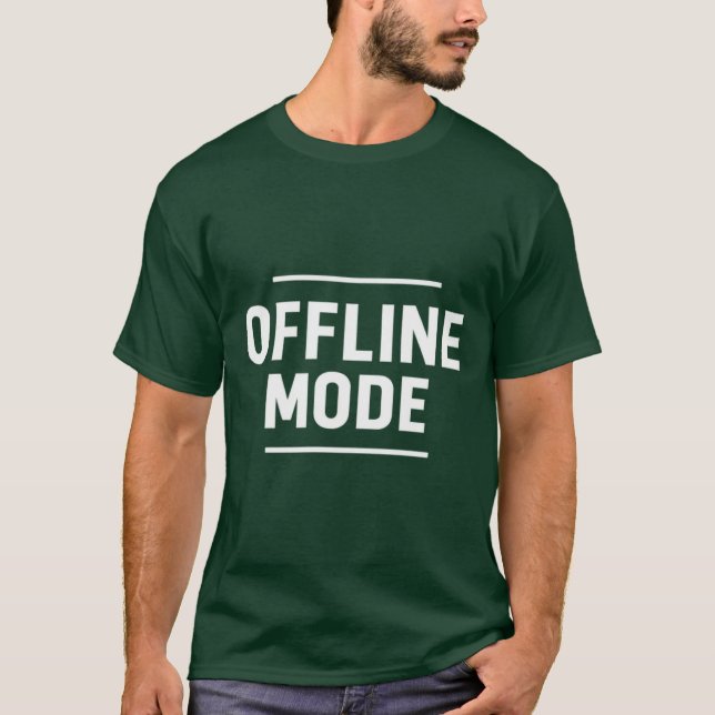 Offline-läge minimal typografidesign t shirt (Framsida)