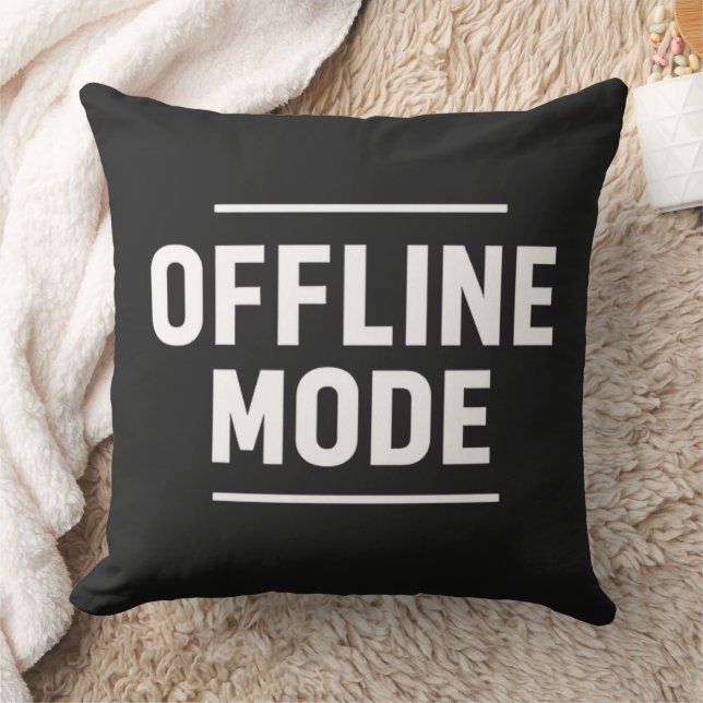 OFFLINE-LÄGE Minimalistisk T-Shirt-design med typo Kudde (Filt)