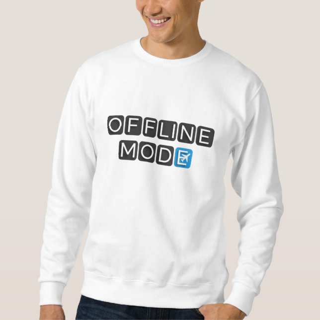 OFFLINE MODE Minimalistisk teknik typografi design Lång Ärmad Tröja (Framsida)