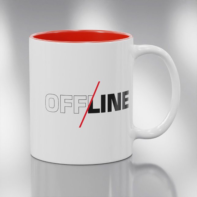 Offline | Nördhumor Kaffemugge Två-Tonad Mugg (Skapare uppladdad)