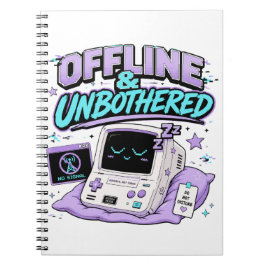 Offline Och Oberörd Retro Klistermärke Anteckningsbok
