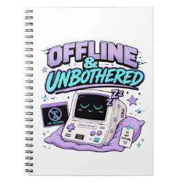 Offline Och Oberörd Retro Klistermärke Anteckningsbok