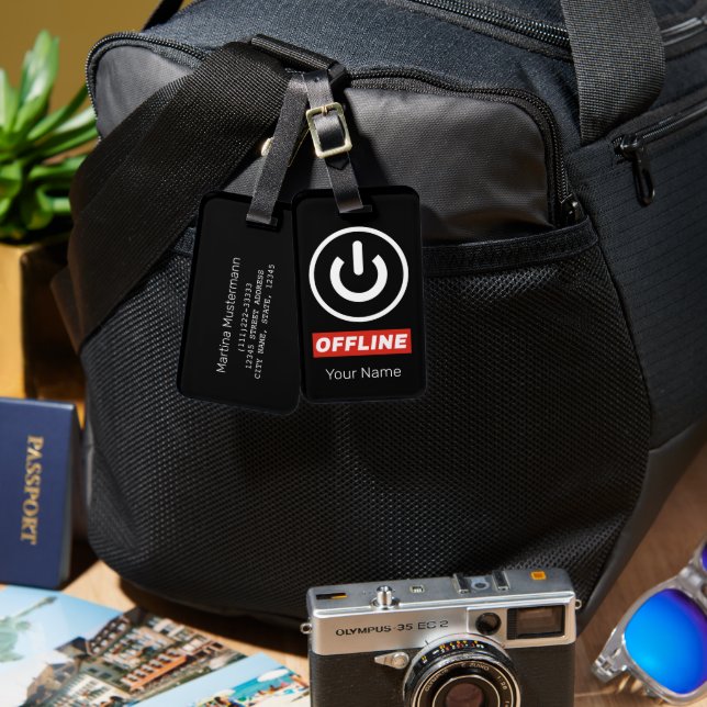 Offline-strömknapp för att slappna av vid kylning  bagagebricka (Fram & Baksida)