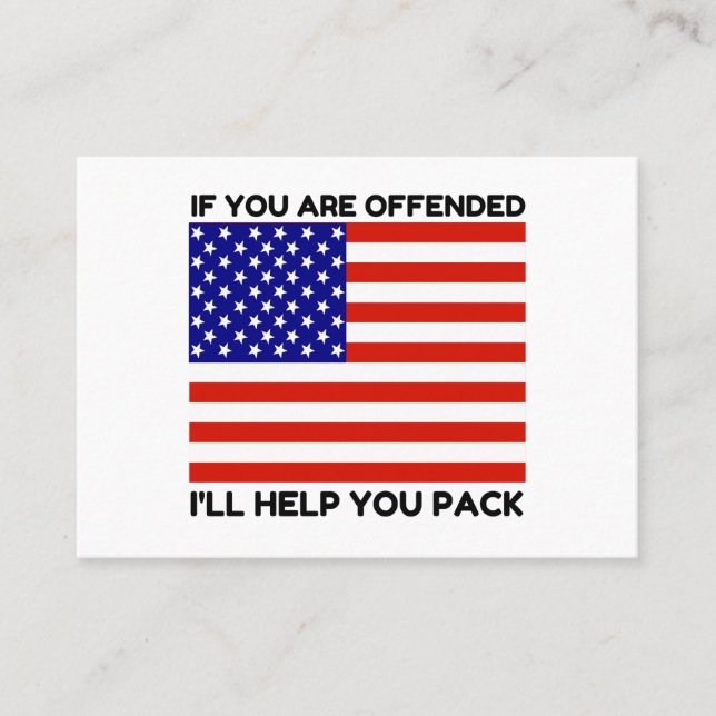 Offlinehjälp för USA flagga Visitkort (Framsida)