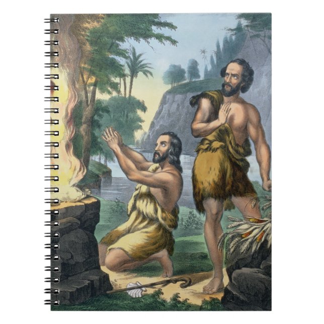 Offret av Cain och Abel, från ett bibeltryck Anteckningsbok Med Spiral (Framsidan)