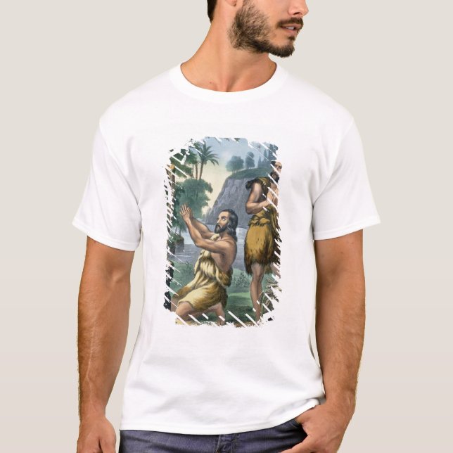 Offret av Cain och Abel, från ett bibeltryck T-shirt (Framsida)