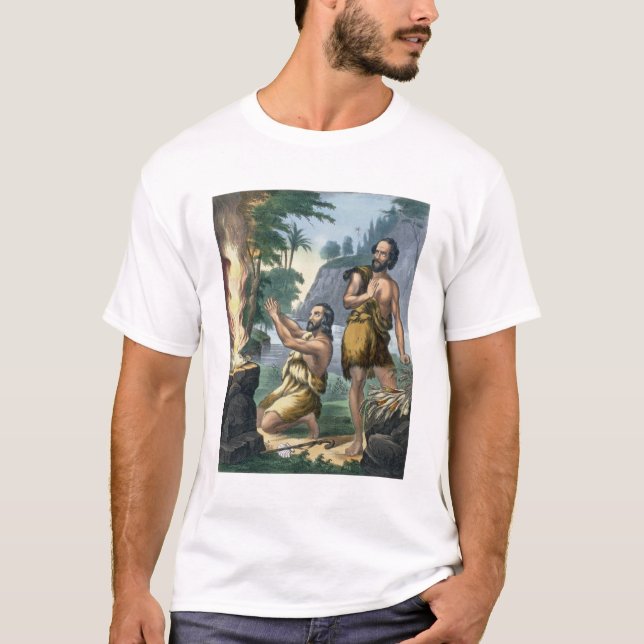 Offret av Cain och Abel, från ett bibeltryck T-shirt (Framsida)