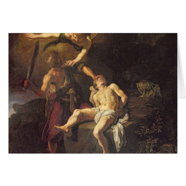 Offret av Isaac, 1616 Hälsningskort (Framsidan Horizontal)