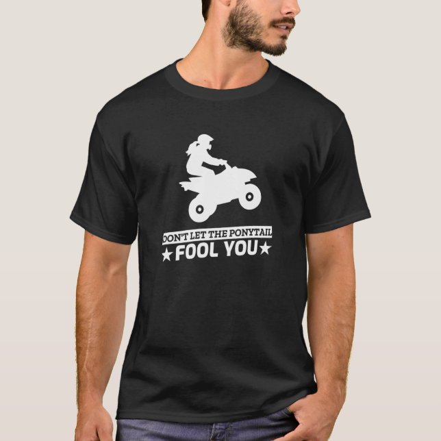Offroad ATV UTV och alla terrängmotoridrottskvinno T Shirt (Framsida)