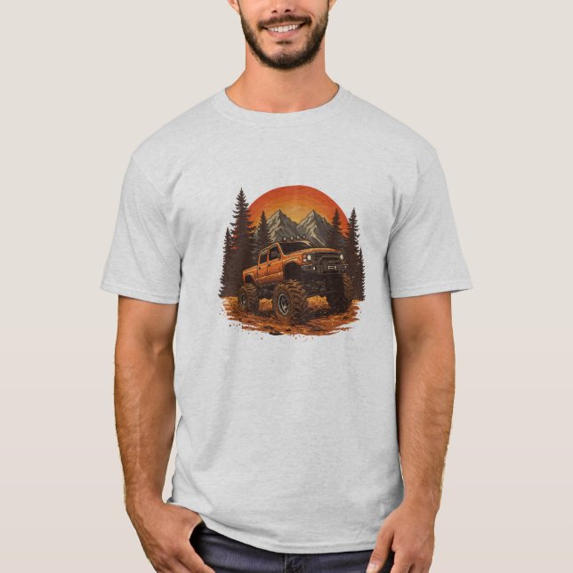 Offroad Äventyr Lastbil T Shirt (Framsida)