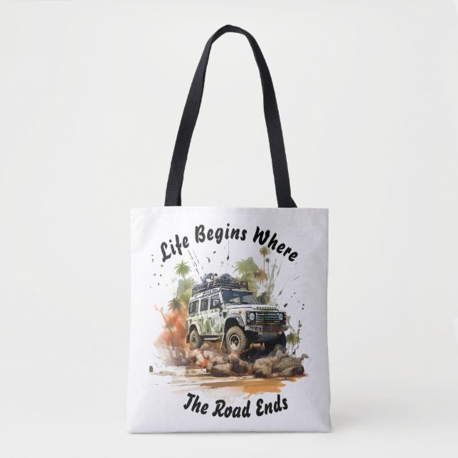 Offroad Car Äventyr Tote bags Tygkasse (Framsida)