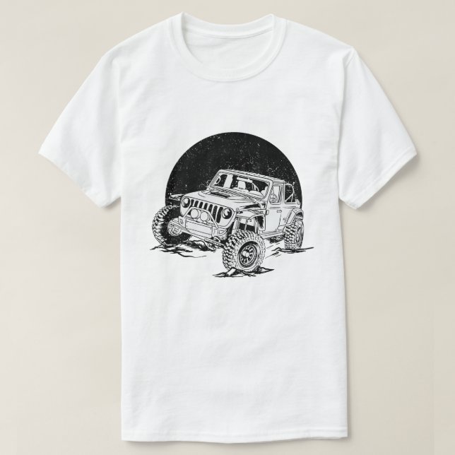 Offroad_Car_black_and_white T Shirt (Design framsida)