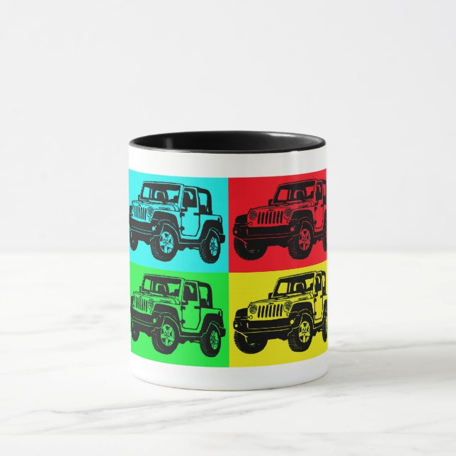 Offroad fordon pop art mugg (Center)
