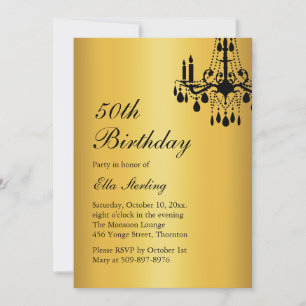 Offset Grand Ballroom Birthday-inbjudan guld Inbjudningar