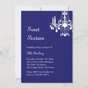 Offset Grand Ballroom Birthday-inbjudan (indigo) Inbjudningar