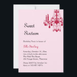 Offset Grand Ballroom Birthday-inbjudan (rött) Inbjudningar<br><div class="desc">En giglistat chandelier och parisisk formaterad typ anger tonen för inbjudan och händelsen. Det visas på den grundläggande pappra,  men jag föreslår att den metalliska is som är papper för tillsatt gnistra ska finfördelas.</div>