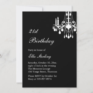 Offset Grand Ballroom Birthday-inbjudan (svart) Inbjudningar