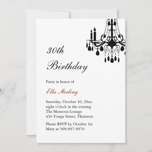 Offset Grand Ballroom Birthday-inbjudan (vit) Inbjudningar (Framsida)