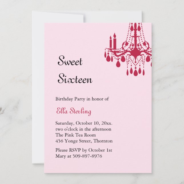 Offset Grand Ballroom Födelsedagsinbjudan (röd) Inbjudningar (Framsida)