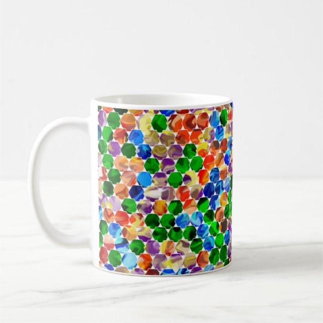 Offset Hexagons Swirl 11oz Mugg (Vänster)