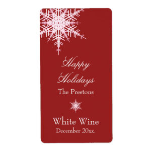 Offset Snowy Red Vin-etikett Fraktsedel