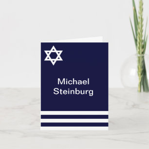 Offset- tack för blåttpubMitzvah personlig Kort