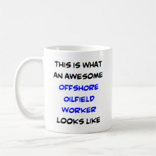 offshorearbetare på oljefält, fantastisk kaffemugg