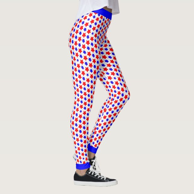 Offslag Distress Red and Blue Stars Leggings (Höger)