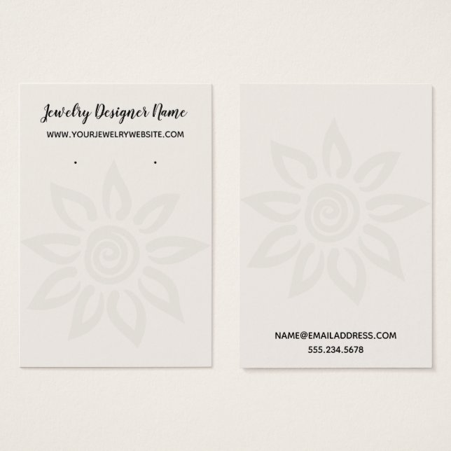 OffWhite Graphic Flower 7 Öronhållare Visning Visitkort (Framsida & baksida)