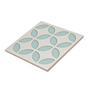 OffWhite Grått Seafoam Grönt Ethnic Mosaic Art Kakelplatta