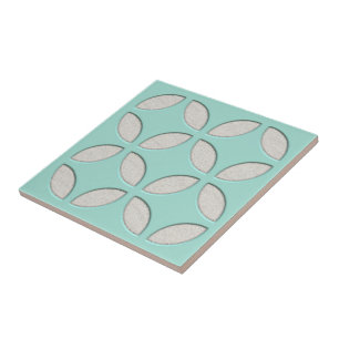 OffWhite Seaglass Turcos Grönt Mosaic Art Kakelplatta