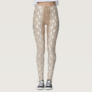 OffWhite Snöre: Burlap Struktur Leggings