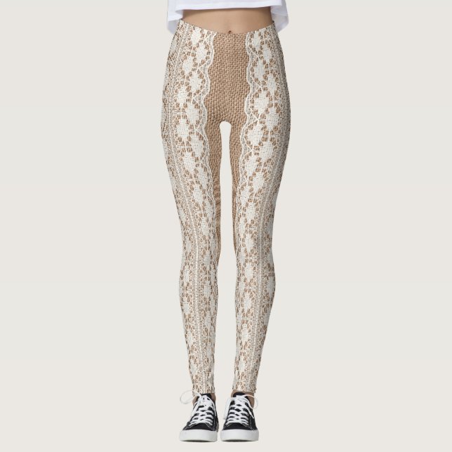 OffWhite Snöre: Burlap Struktur Leggings (Framsida)