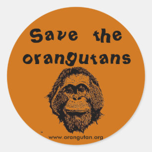 OFI - besparingorangutans & rainforest Runt Klistermärke