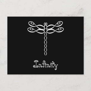 Ofinity Dragonfly vit design Vykort