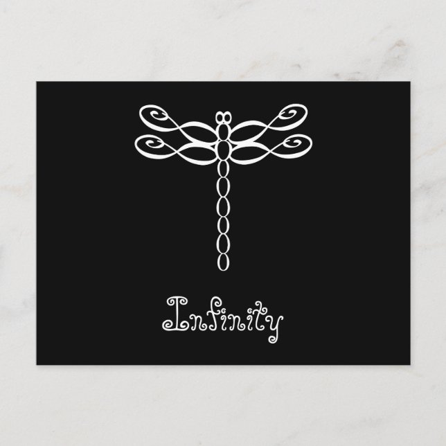 Ofinity Dragonfly vit design Vykort (Framsida)