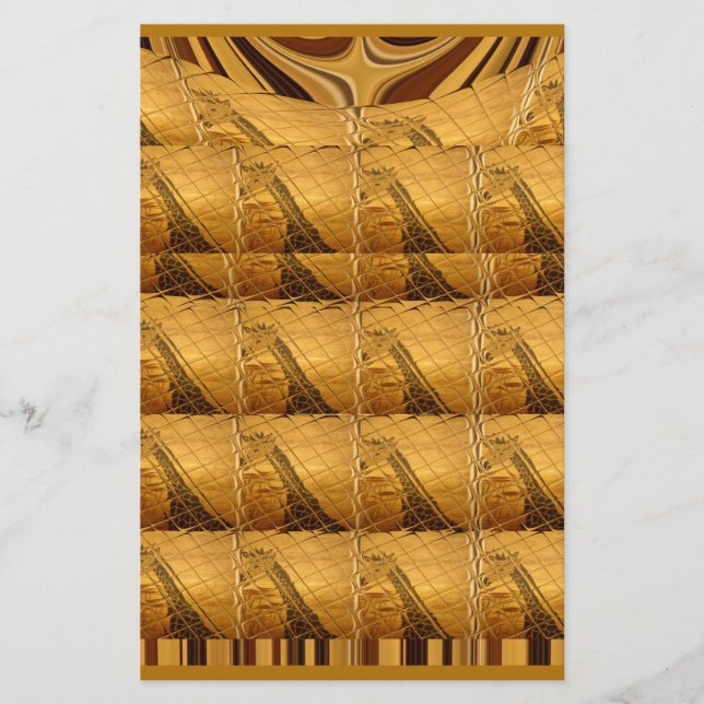 Ofinity Golden Giraffe Animal Motif Art Print Brevpapper (Framsida)