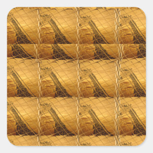 Ofinity Golden Giraffe Animal Motif Art Print Fyrkantigt Klistermärke