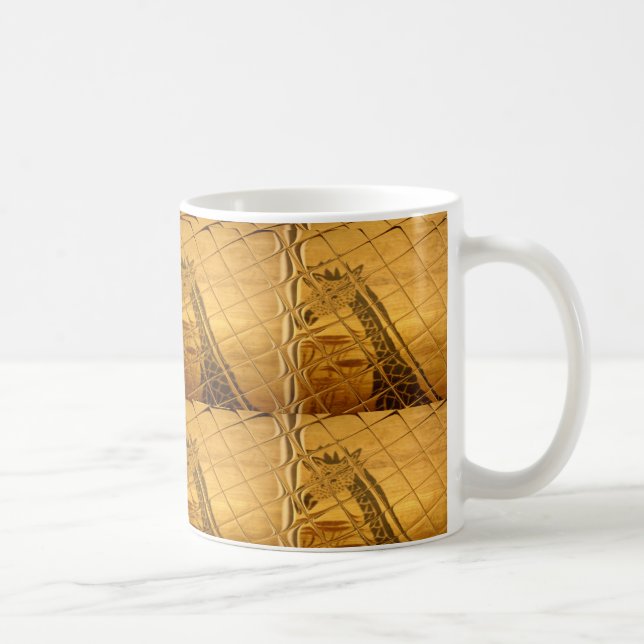 Ofinity Golden Giraffe Animal Motif Art Print Kaffemugg (Höger)