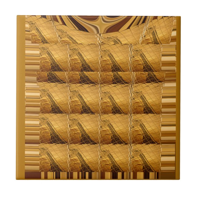 Ofinity Golden Giraffe Animal Motif Art Print Kakelplatta (Framsidan)